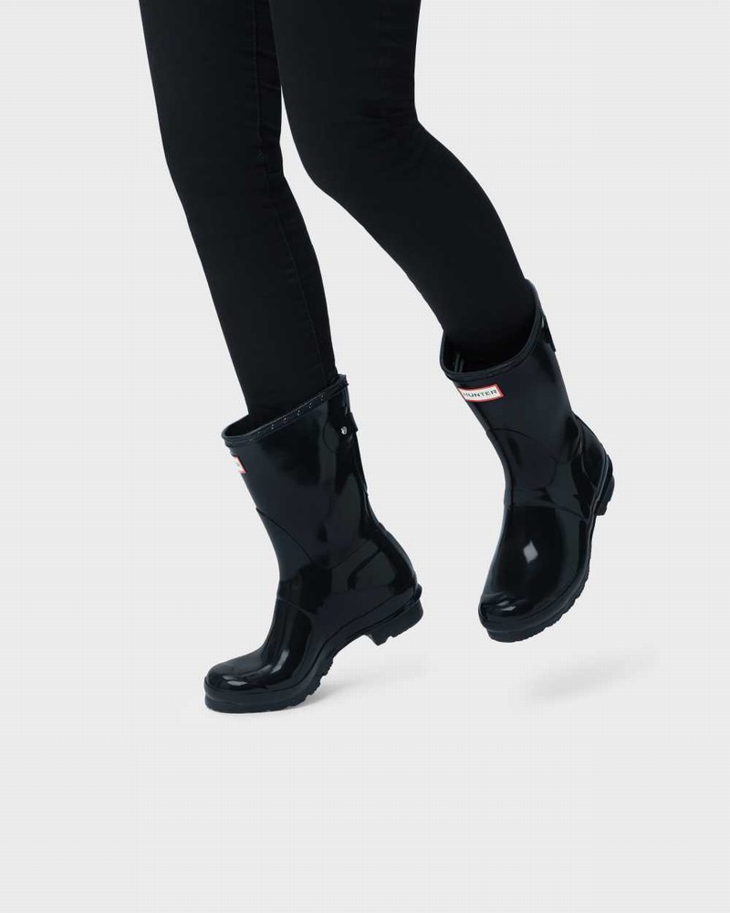 Galochas Hunter Original Short Back Adjustable Feminino Pretas | 913908540