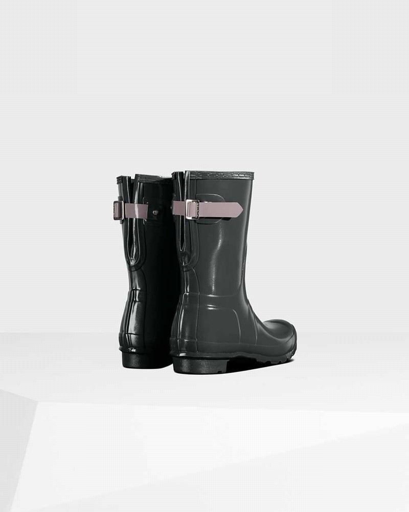 Galochas Hunter Original Short Back Adjustable Feminino Pretas | 16251141