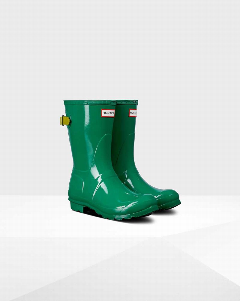 Galochas Hunter Original Short Back Adjustable Feminino Verdes | 396030061
