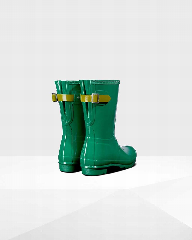 Galochas Hunter Original Short Back Adjustable Feminino Verdes | 396030061