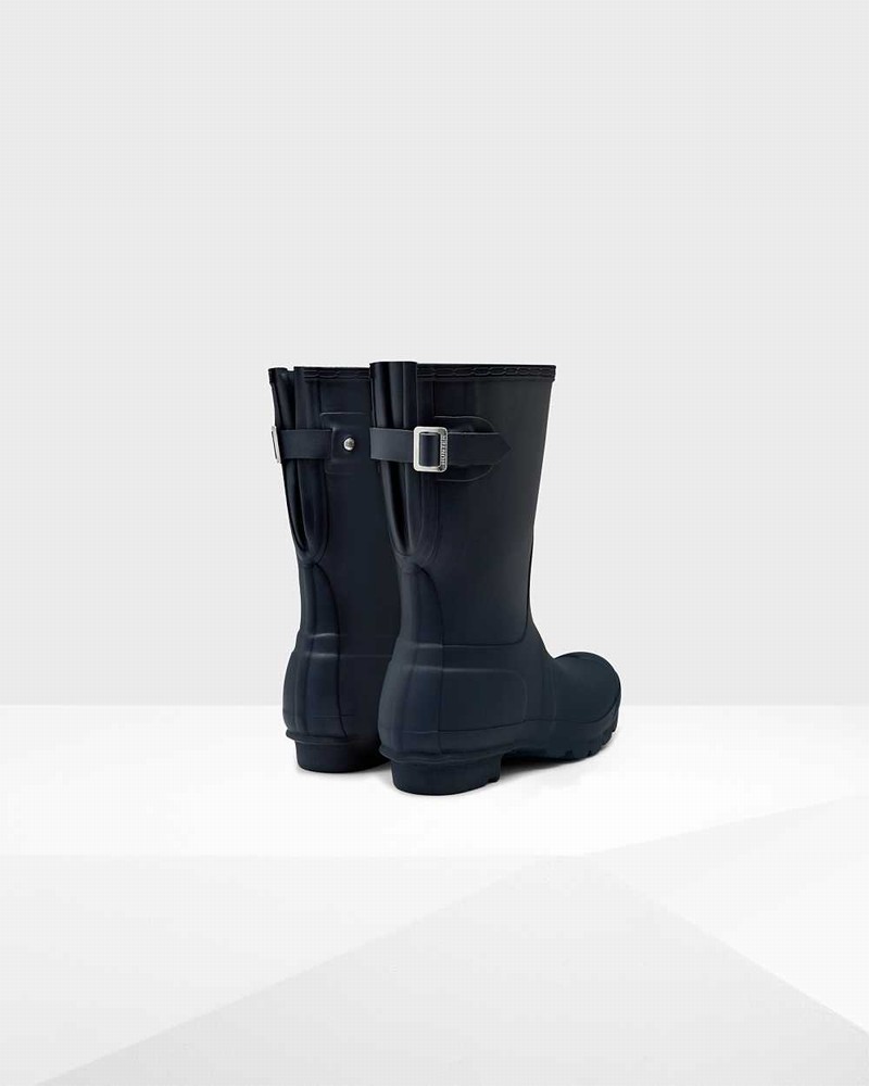 Galochas Hunter Original Short Back Adjustable Feminino Azul Marinho | 102591087