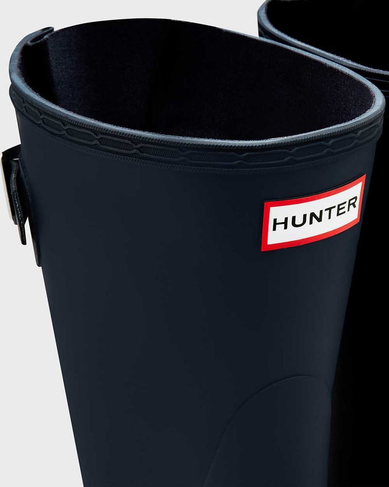Galochas Hunter Original Short Back Adjustable Feminino Azul Marinho | 102591087