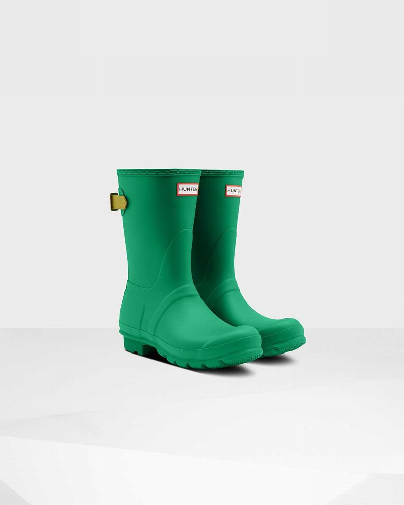 Galochas Hunter Original Short Back Adjustable Feminino Verdes | 246067158