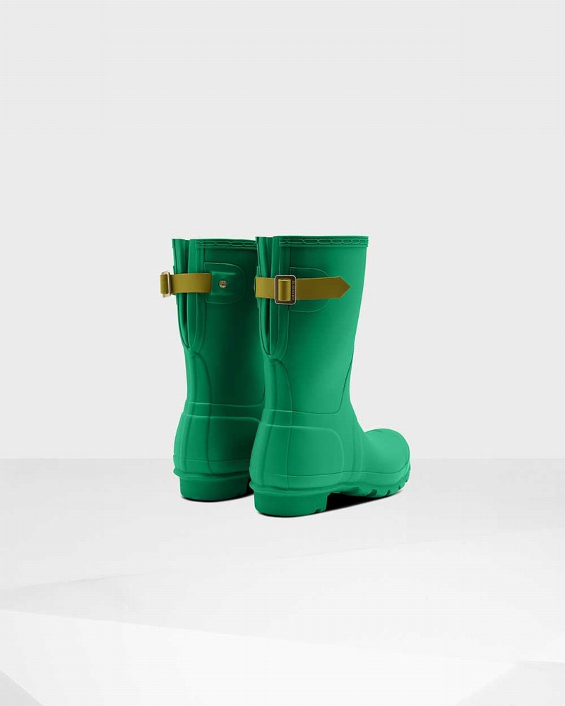 Galochas Hunter Original Short Back Adjustable Feminino Verdes | 246067158