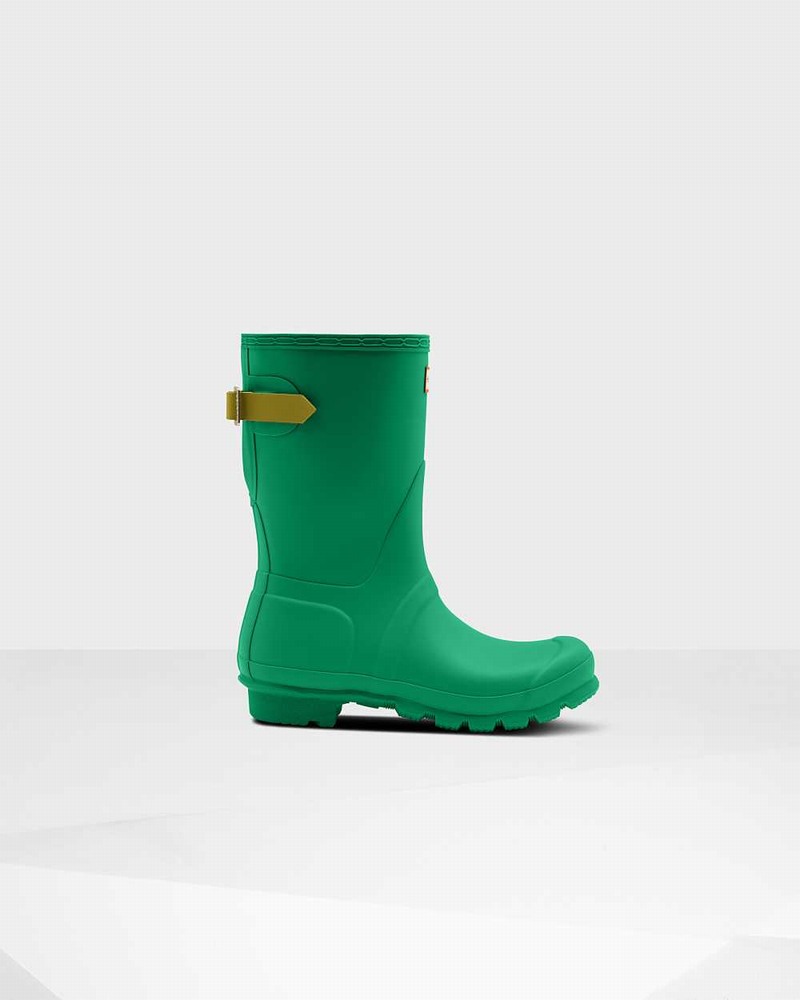 Galochas Hunter Original Short Back Adjustable Feminino Verdes | 246067158