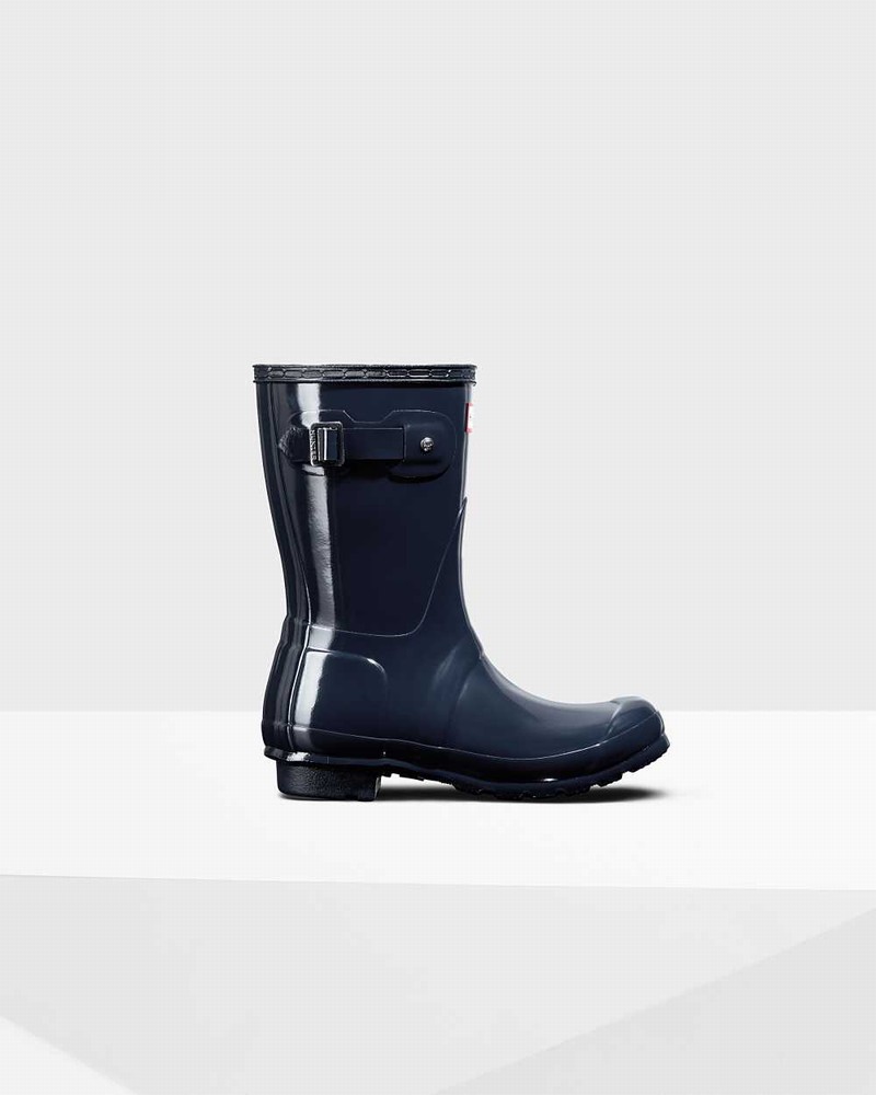 Galochas Hunter Original Short Mid-Calf Feminino Azul Marinho | 200849184