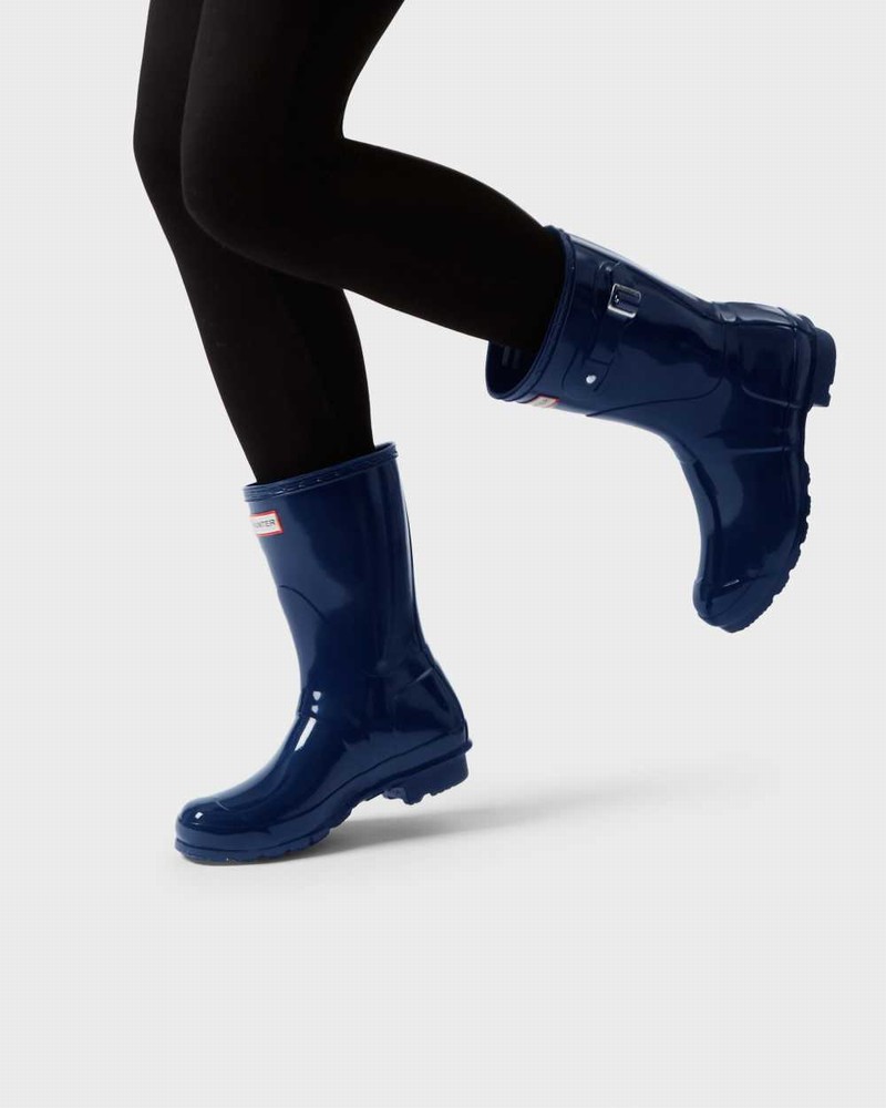 Galochas Hunter Original Short Mid-Calf Feminino Azul Marinho | 200849184