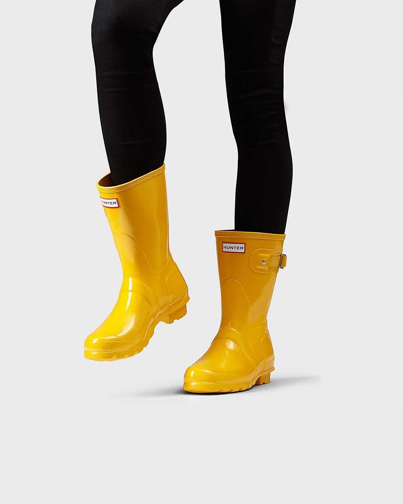 Galochas Hunter Original Short Mid-Calf Feminino Amarelas | 148742217