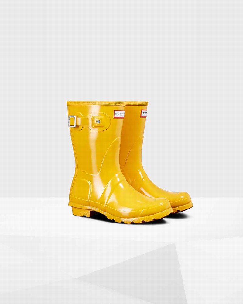 Galochas Hunter Original Short Mid-Calf Feminino Amarelas | 148742217