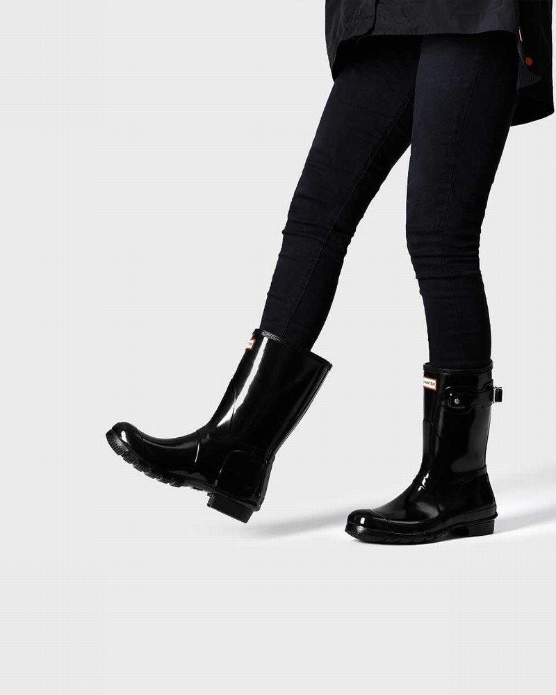 Galochas Hunter Original Short Mid-Calf Feminino Pretas | 405000984