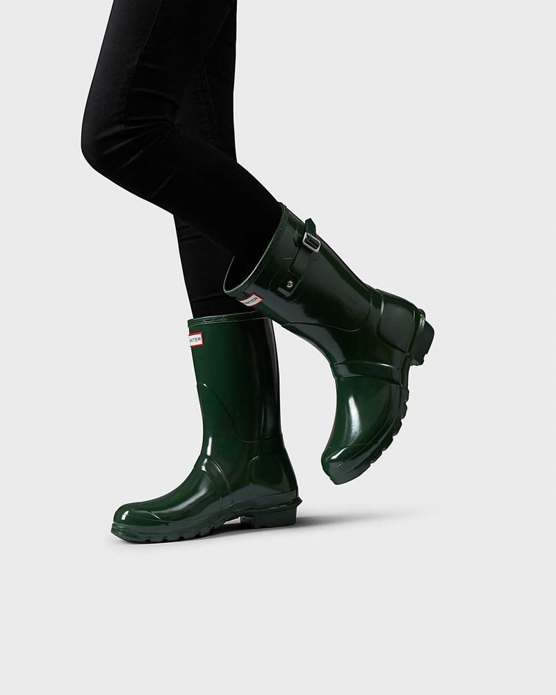 Galochas Hunter Original Short Mid-Calf Feminino Verdes | 884977071