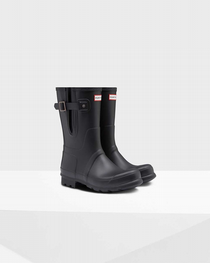 Galochas Hunter Original Short Side Adjustable Masculino Pretas | 337766358