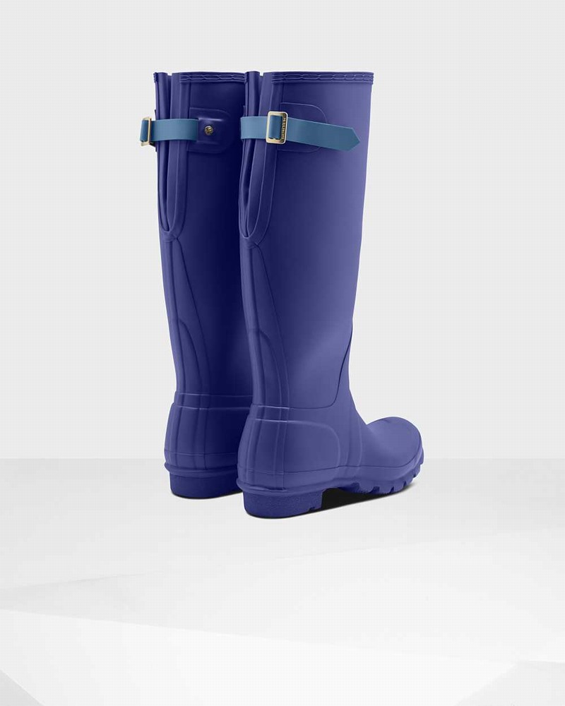 Galochas Hunter Original Tall Back Adjustable Feminino Azuis | 486732541