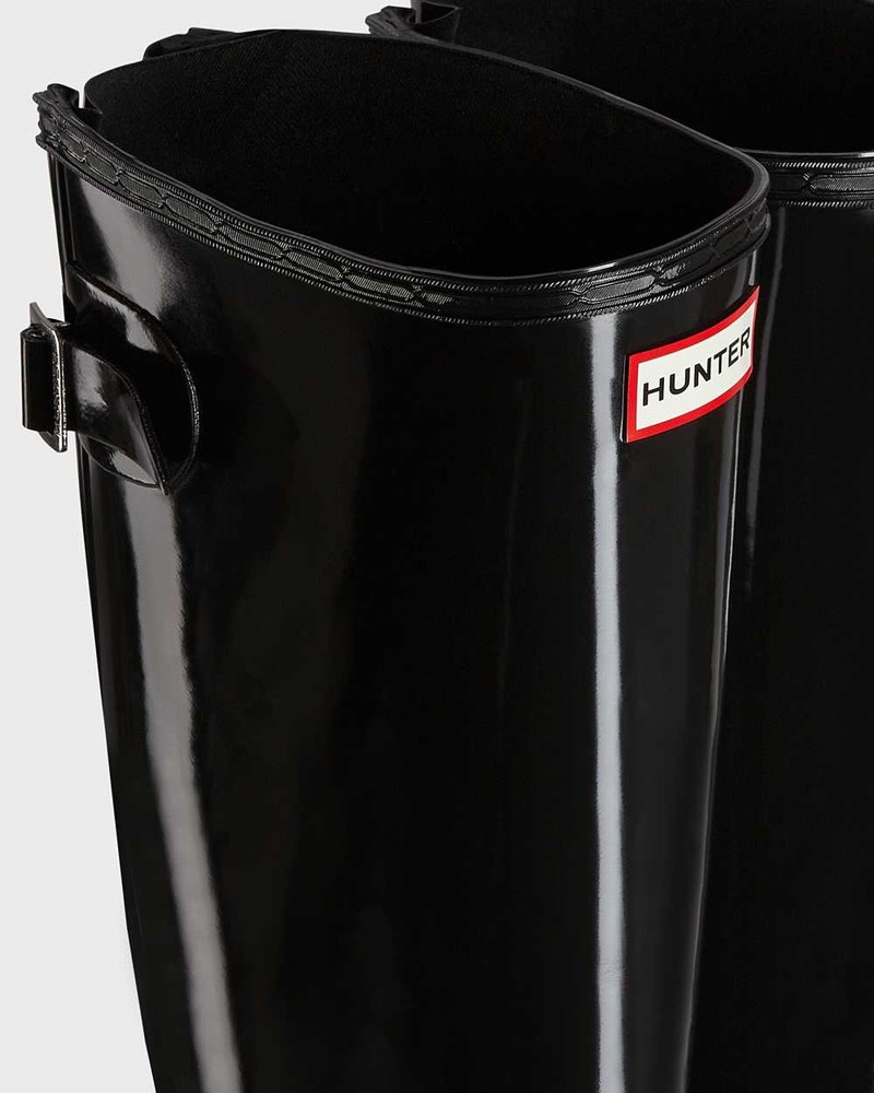 Galochas Hunter Original Tall Back Adjustable Feminino Pretas | 597669624
