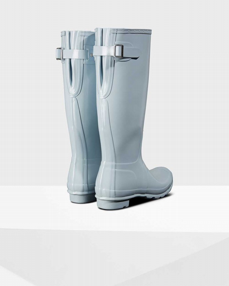 Galochas Hunter Original Tall Back Adjustable Feminino Cinzentas | 925635741