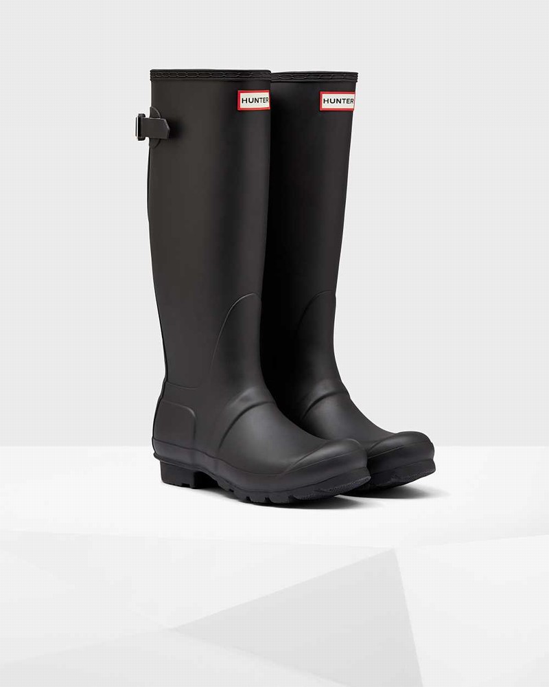 Galochas Hunter Original Tall Back Adjustable Feminino Pretas | 255800048