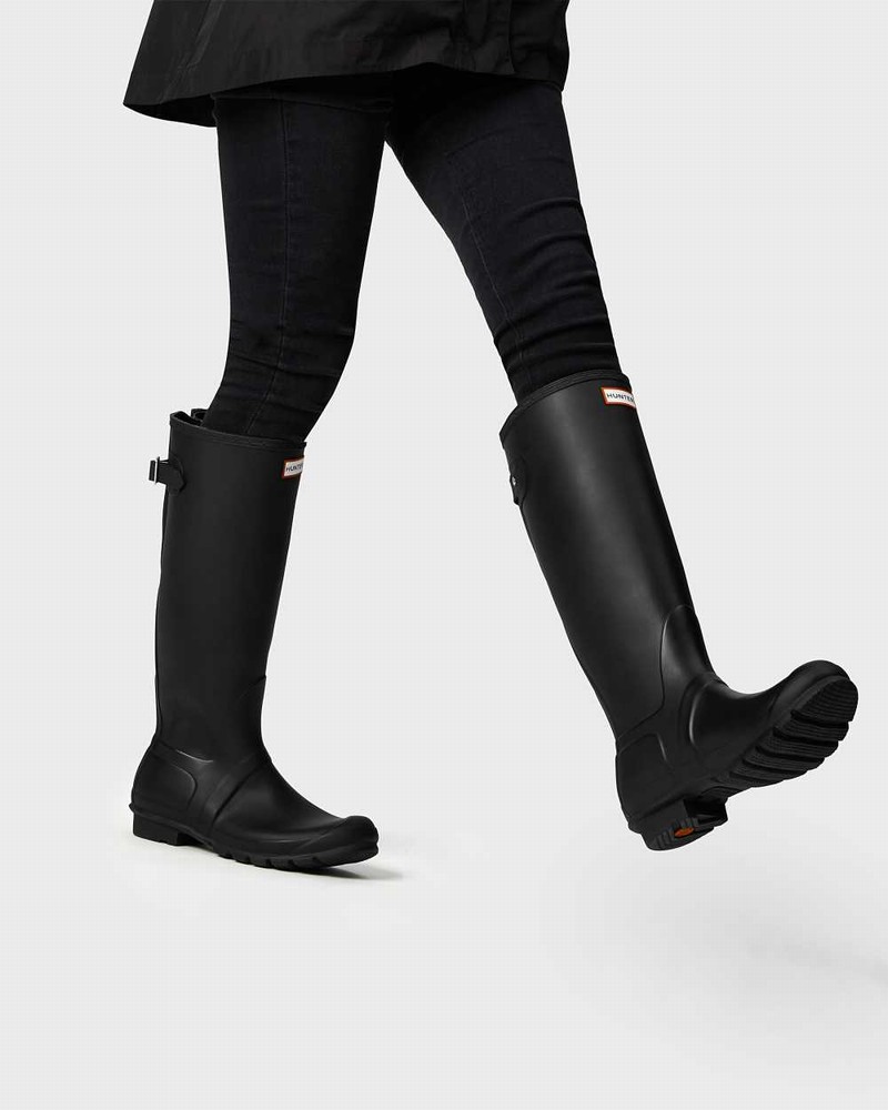 Galochas Hunter Original Tall Back Adjustable Feminino Pretas | 255800048