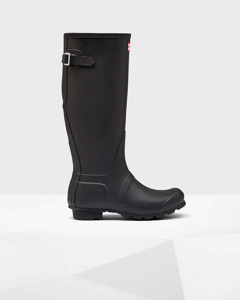 Galochas Hunter Original Tall Back Adjustable Feminino Pretas | 255800048
