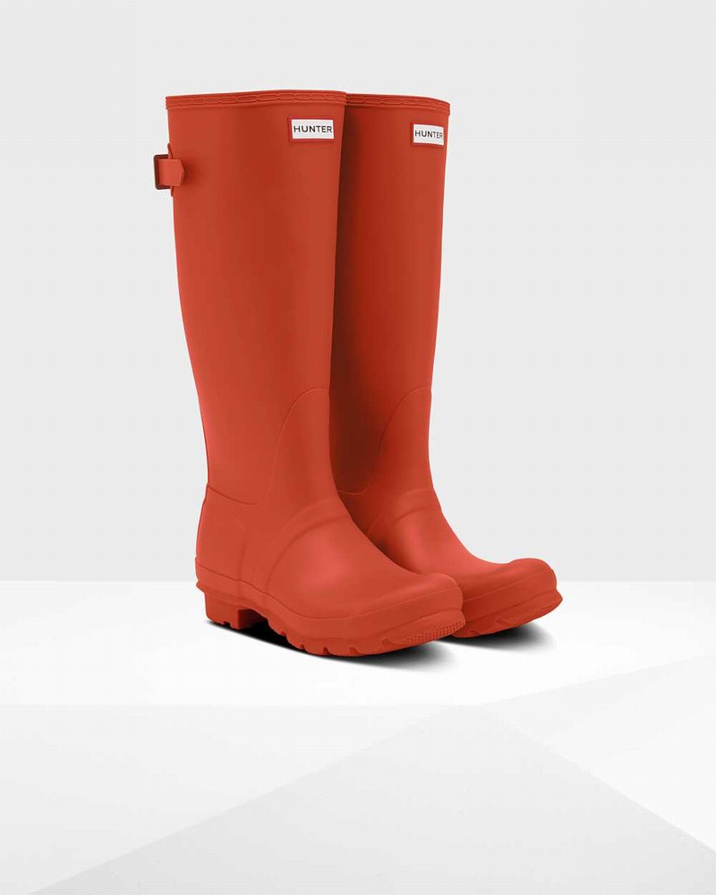 Galochas Hunter Original Tall Back Adjustable Feminino Vermelhas | 79143889