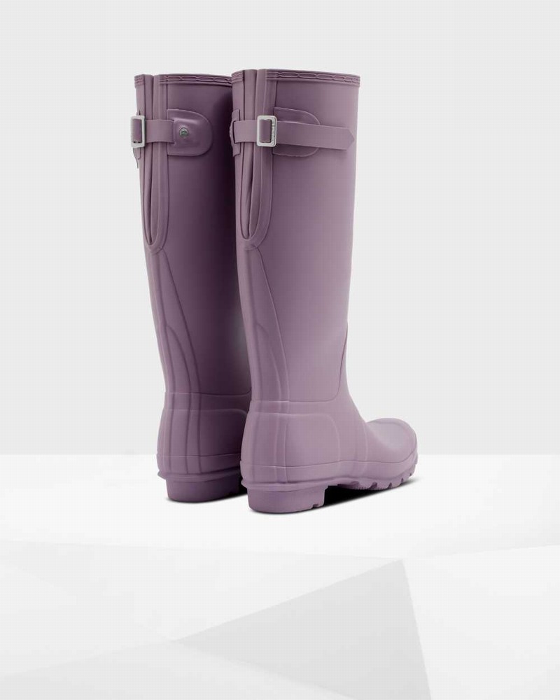 Galochas Hunter Original Tall Back Adjustable Feminino Roxo | 664647343