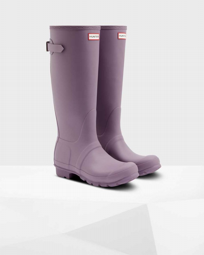 Galochas Hunter Original Tall Back Adjustable Feminino Roxo | 664647343