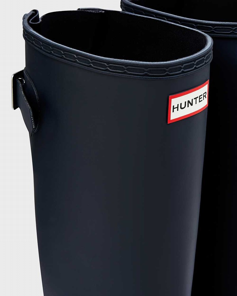 Galochas Hunter Original Tall Back Adjustable Feminino Azul Marinho | 342407184