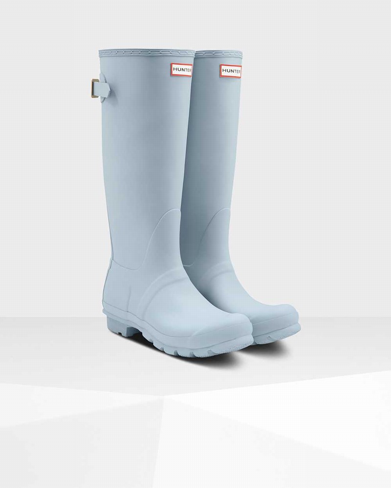 Galochas Hunter Original Tall Back Adjustable Feminino Cinzentas | 195000655
