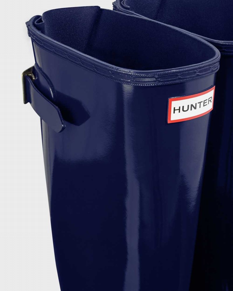 Galochas Hunter Original Tall Back Adjustable Feminino Azuis | 422280061