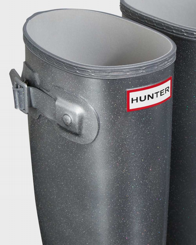 Galochas Hunter Original Tall Cosmic Glitter Feminino Prateadas | 232941308