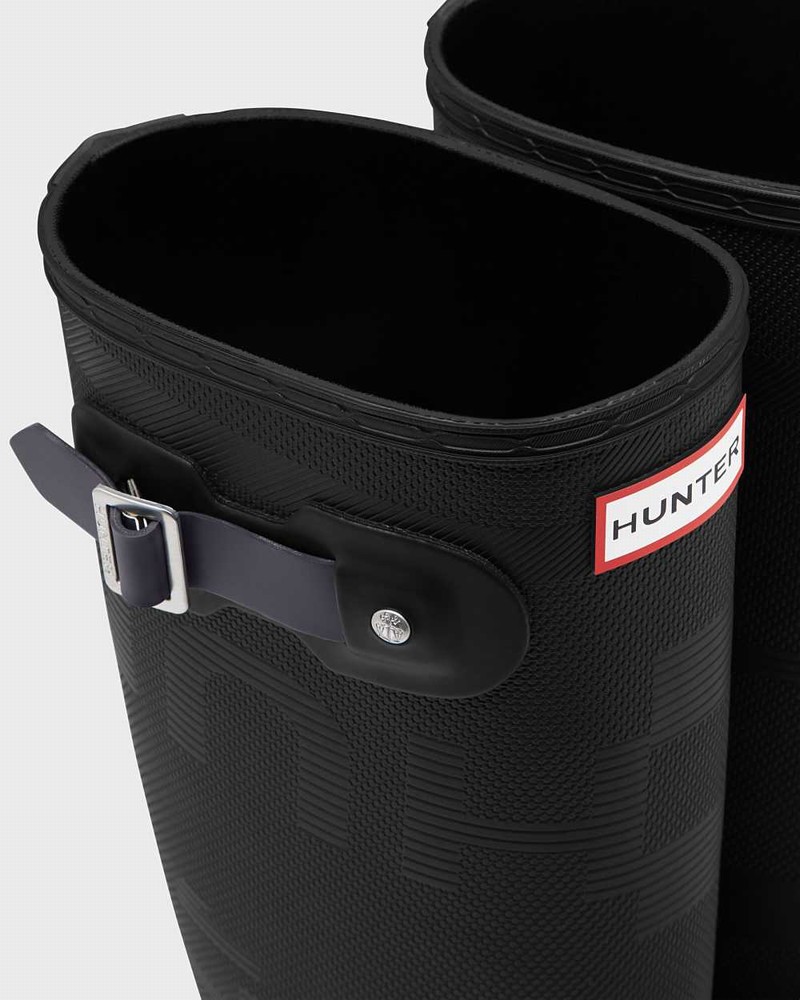 Galochas Hunter Original Tall Exploded Logo Texture Feminino Pretas | 763515100