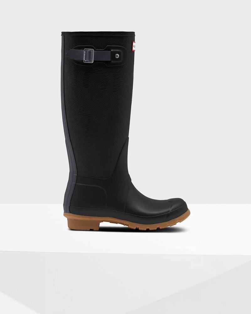 Galochas Hunter Original Tall Exploded Logo Texture Feminino Pretas | 763515100