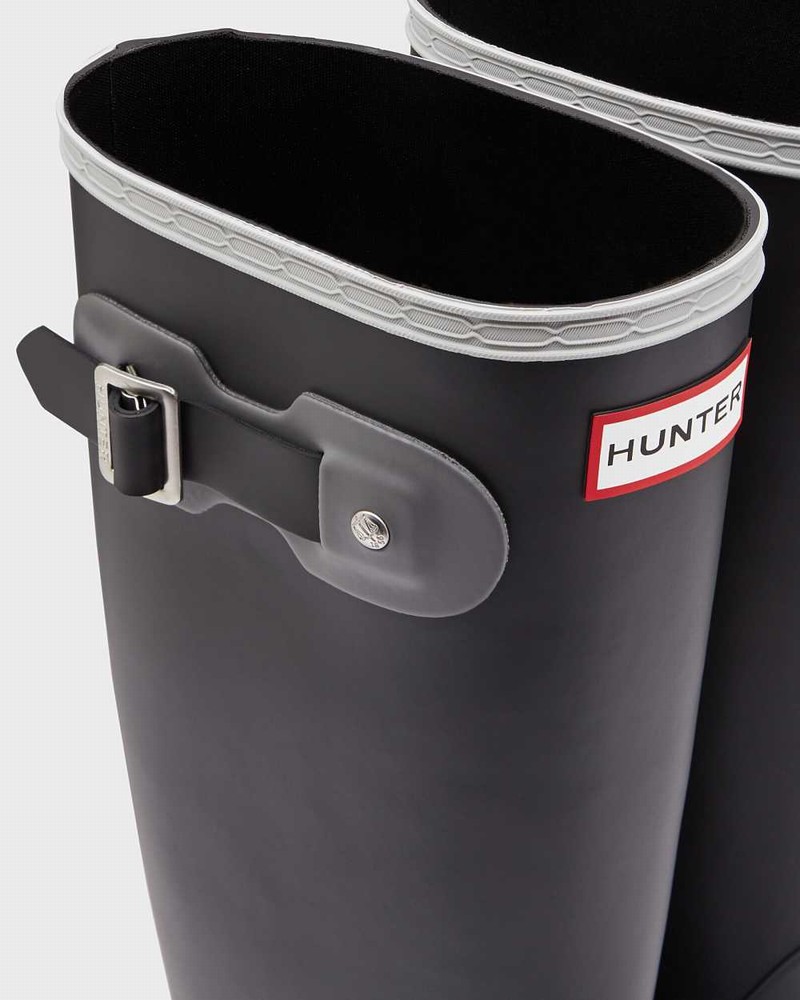 Galochas Hunter Original Tall Inside Out Feminino Pretas | 591845206