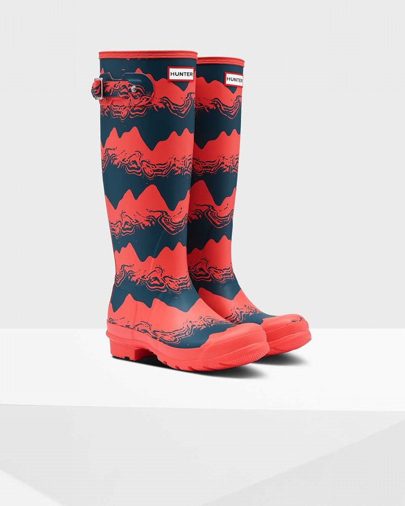 Galochas Hunter Original Tall Storm Stripe Feminino Rosa | 870751131