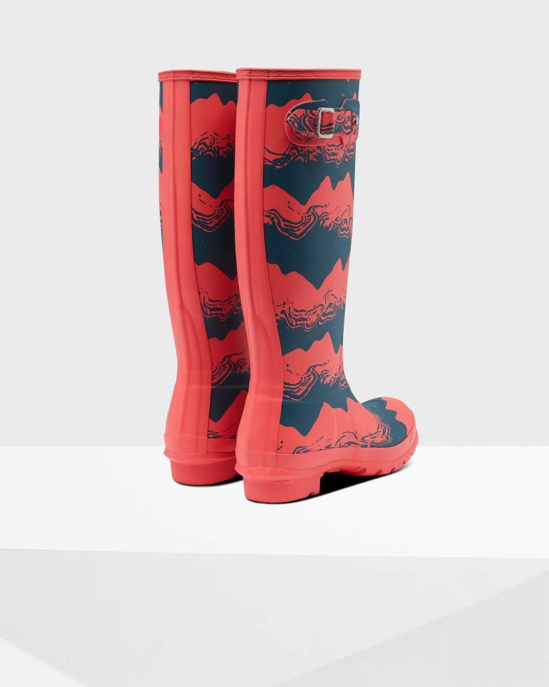 Galochas Hunter Original Tall Storm Stripe Feminino Rosa | 870751131