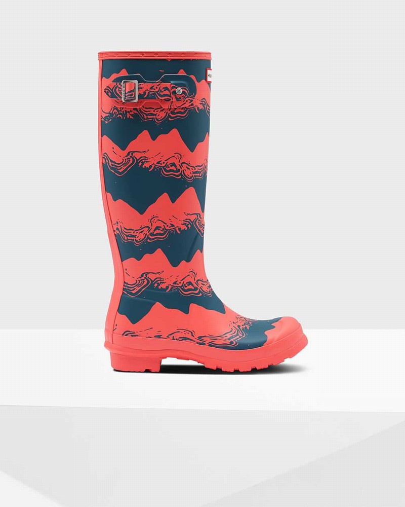 Galochas Hunter Original Tall Storm Stripe Feminino Rosa | 870751131