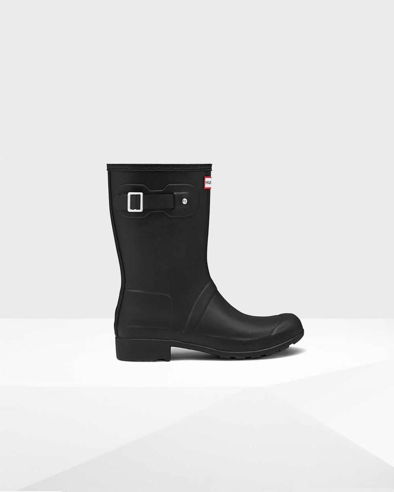 Galochas Hunter Original Tour Foldable Short Mid-Calf Feminino Pretas | 541064005