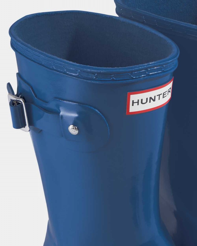 Galochas Hunter Original Tour Foldable Short Mid-Calf Feminino Azuis | 725478667