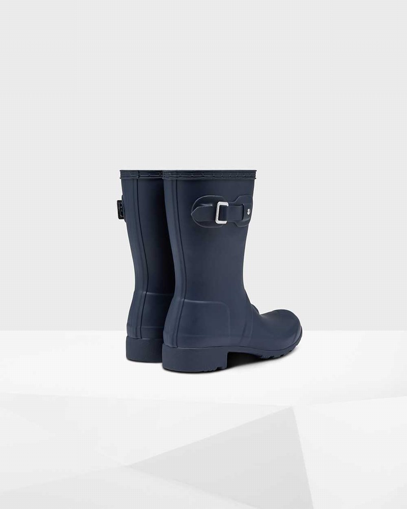 Galochas Hunter Original Tour Foldable Short Mid-Calf Feminino Azul Marinho | 728829748