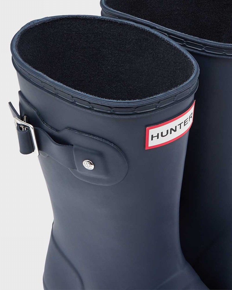 Galochas Hunter Original Tour Foldable Short Mid-Calf Feminino Azul Marinho | 728829748