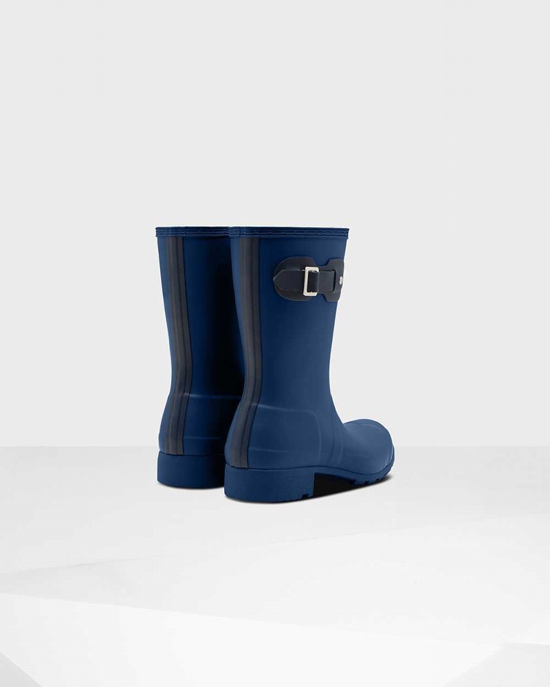 Galochas Hunter Original Tour Foldable Short Mid-Calf Feminino Azul Marinho | 854975913