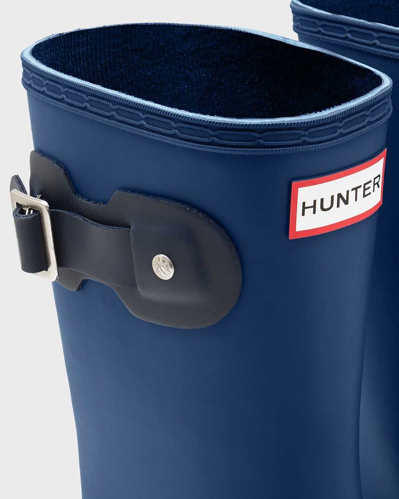 Galochas Hunter Original Tour Foldable Short Mid-Calf Feminino Azul Marinho | 854975913
