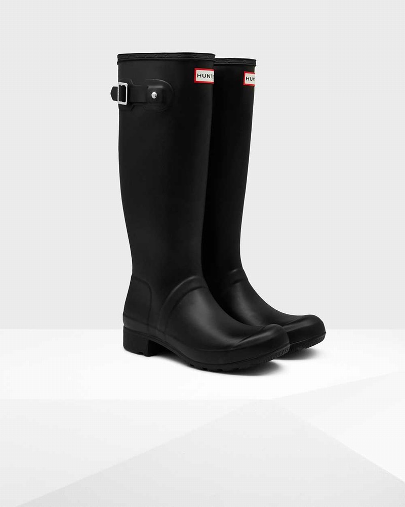 Galochas Hunter Original Tour Foldable Tall Feminino Pretas | 662436041