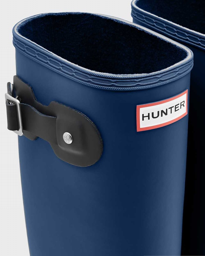 Galochas Hunter Original Tour Foldable Tall Feminino Azul Marinho | 499625115