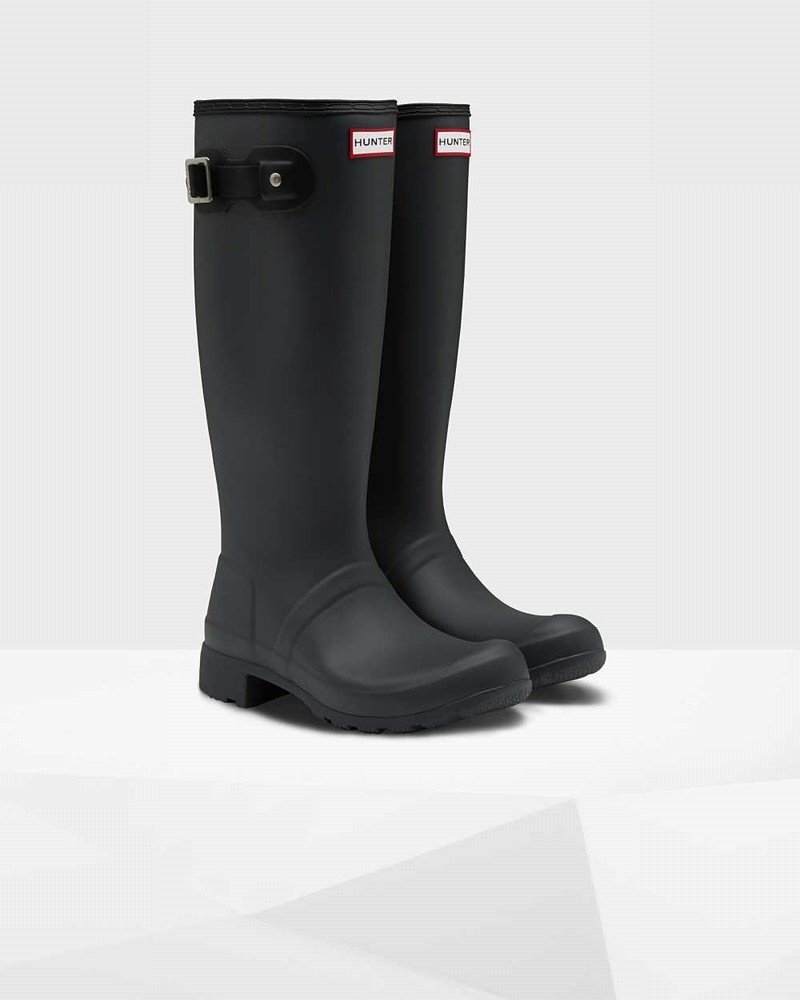 Galochas Hunter Original Tour Foldable Tall Feminino Pretas | 834025459