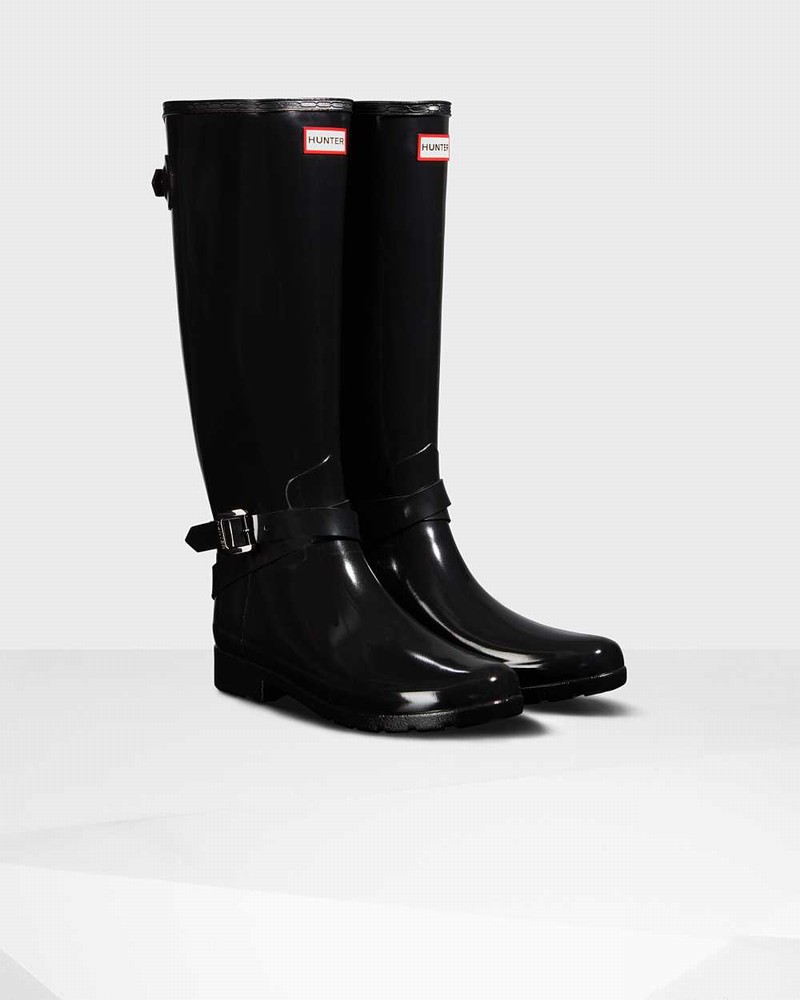Galochas Hunter Refined Adjustable Tall Feminino Pretas | 127704439