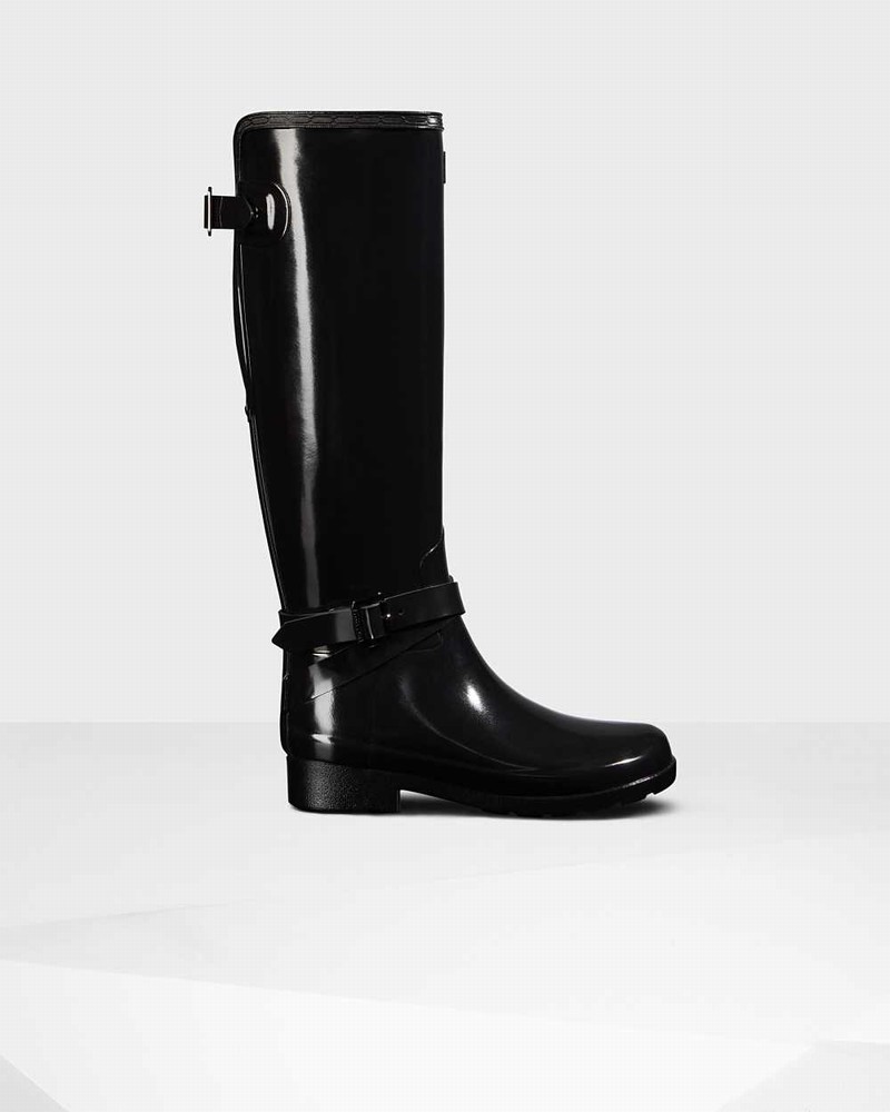 Galochas Hunter Refined Adjustable Tall Feminino Pretas | 127704439