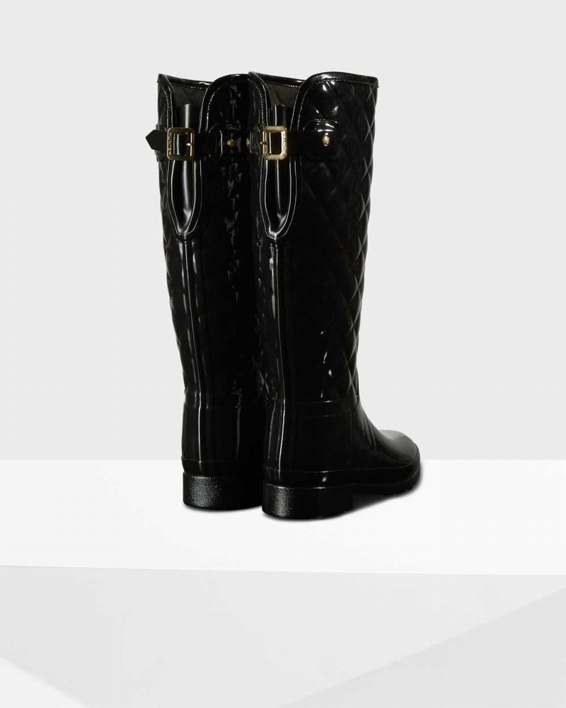 Galochas Hunter Refined Slim Fit Adjustable Quilted Tall Feminino Pretas | 434519605
