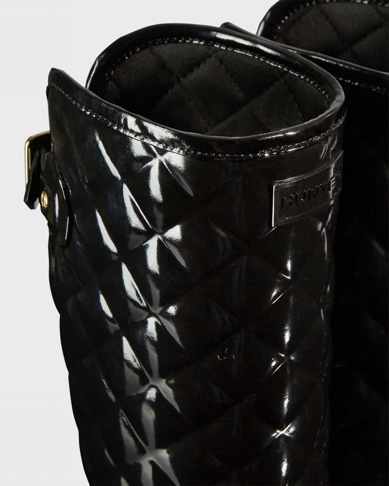 Galochas Hunter Refined Slim Fit Adjustable Quilted Tall Feminino Pretas | 434519605