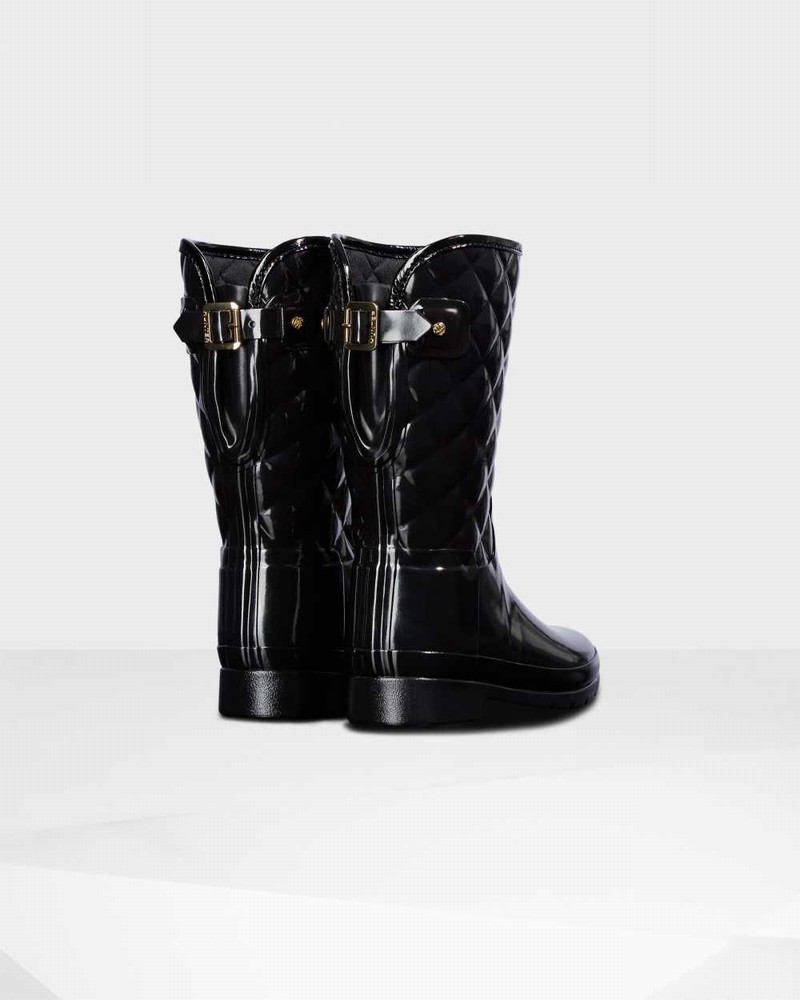 Galochas Hunter Refined Slim Fit Adjustable Quilted Short Mid-Calf Feminino Pretas | 507164555