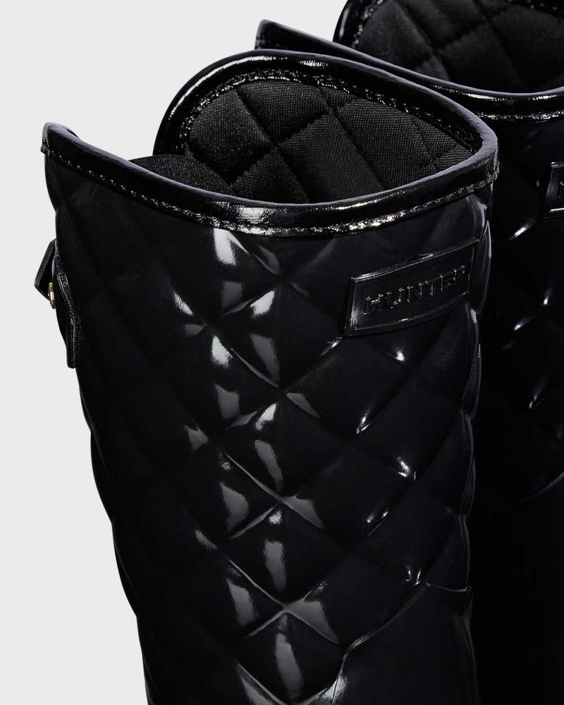 Galochas Hunter Refined Slim Fit Adjustable Quilted Short Mid-Calf Feminino Pretas | 507164555